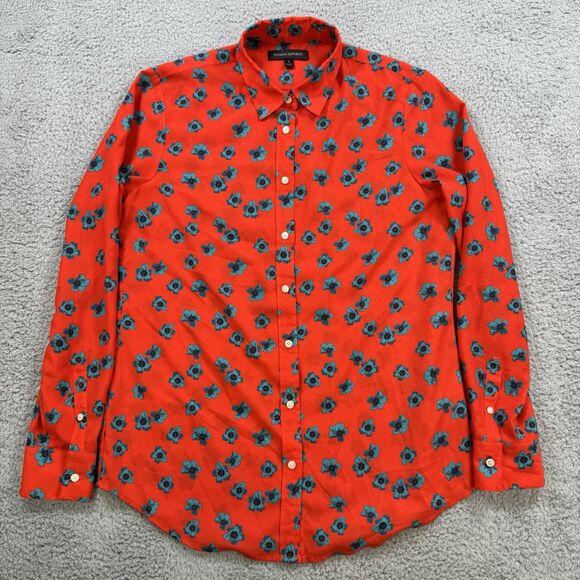 Banana Republic Tops - Banana Republic‎ Top Womens Small Orange Blouse Button Up Floral Classic Fit